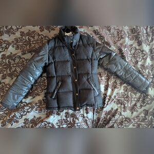 Rag & Bone X Penfield Women's Black Down Puffer Jacket with Leather Sleeves